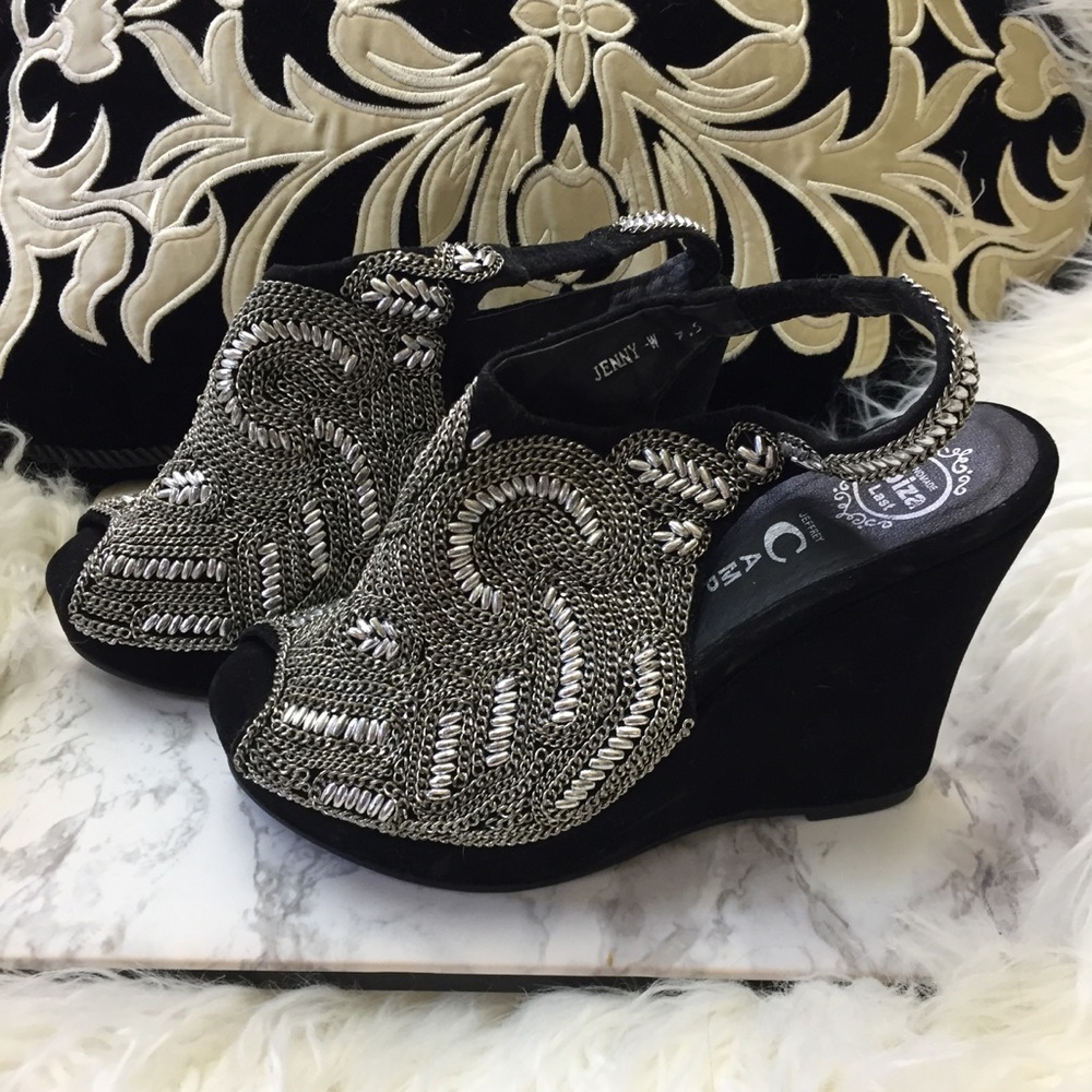 Jeffrey Campbell chain detail wedge